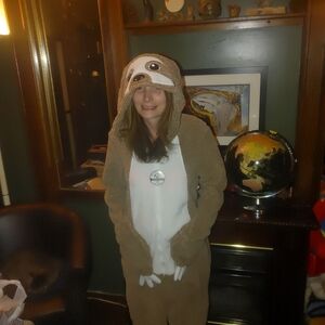Fuzzy Sloth Onesie Jumpsuit/ Costume/ Pajamas